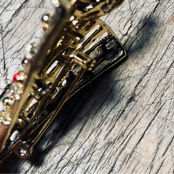 Gerry Signed Gold Holiday Tree Brooch with Colourful Baubles - Picture 4 of 5